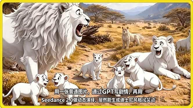 （18137期）用一张普通图片，通过GPT写剧情，再用Seedance 2.0做动态演绎，居然能生成迪士尼风格搞笑动画-八方网创
