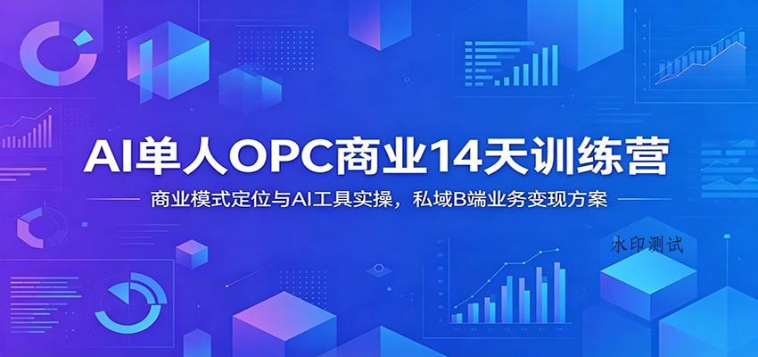 AI单人OPC商业14天训练营：商业模式定位与AI工具实操，私域B端业务变现方案-八方网创