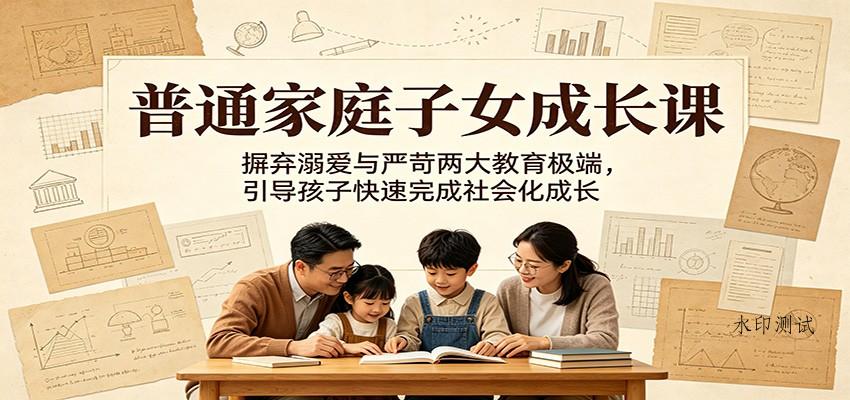 普通家庭子女成长课：摒弃溺爱与严苛两大教育极端，引导孩子快速完成社会化成长-八方网创