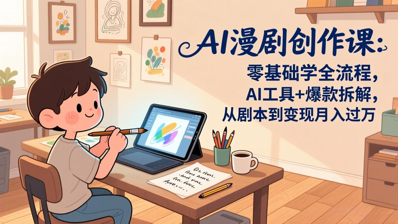 AI漫剧创作课:零基础学全流程,AI工具+爆款拆解,从剧本到变现月入过万-八方网创