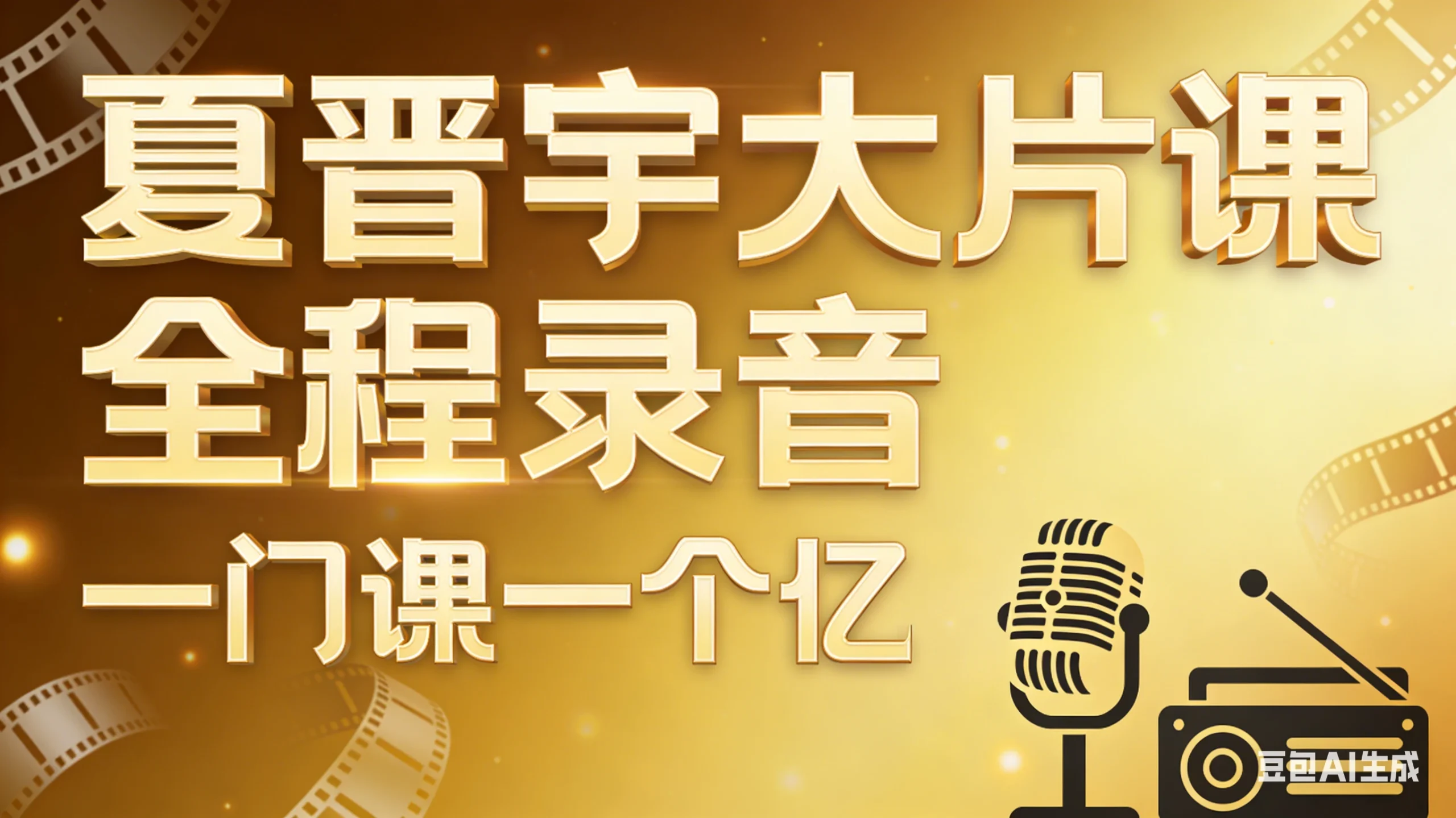 【精】夏晋宇大片课全程录音，一门课一个亿-八方网创