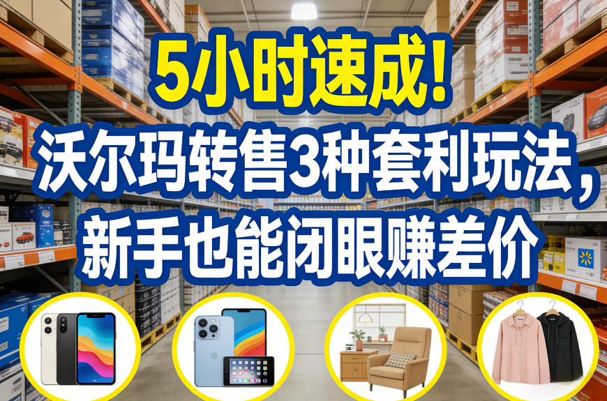 5小时速成!沃尔玛转售3种套利玩法,新手也能闭眼賺差价-八方网创