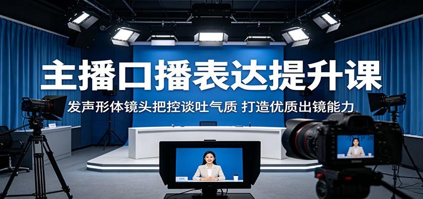主播口播表达提升课：发声形体镜头把控谈吐气质，打造优质出镜能力-八方网创