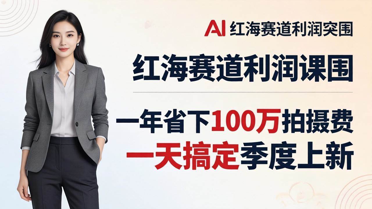 (17884期)服装老板AI模特图课:一年省下100万拍摄费,一天搞定季度上新,红海赛道利润突围-八方网创