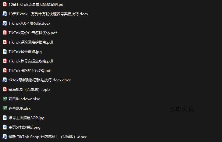 TikTok从0-1实操资料包:养号SOP+爆款公式+投流手册,新手30天可起号变现,抓住TikTok流量红利-八方网创