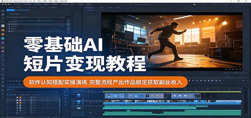 零基础AI短片变现教程:软件认知搭配实操演练,完整流程产出作品稳定获取副业收入-八方网创
