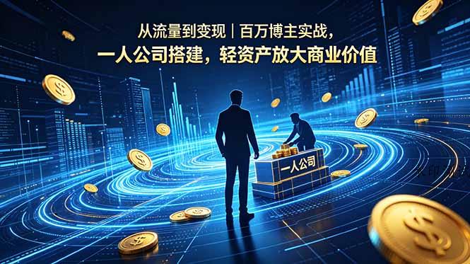 从流量到变现|百万博主实战,一人公司搭建,轻资产放大商业价值-八方网创