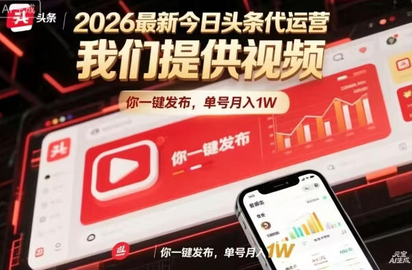 今日头条躺賺模式，你9我1，操作简单，一键发布，单机日入数百，长期合作【揭秘】-八方网创
