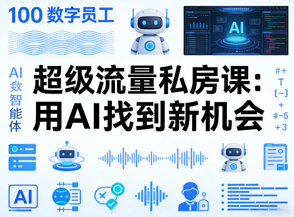 你的AI数字员工100个智能体，超级流量私房课，用AI找到新机会-八方网创
