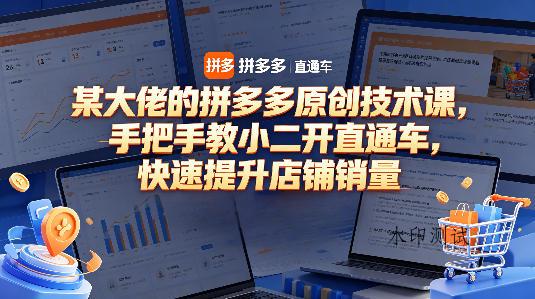 某大佬的拼多多原创技术课，手把手教小二开直通车，快速提升店铺销量-八方网创