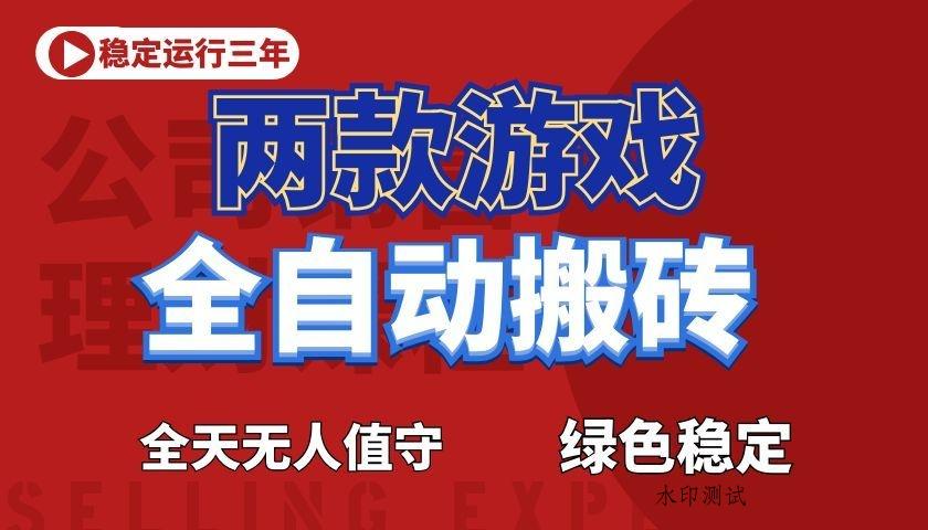 游戏全自动打金项目，日入1000+，长久稳定！-八方网创