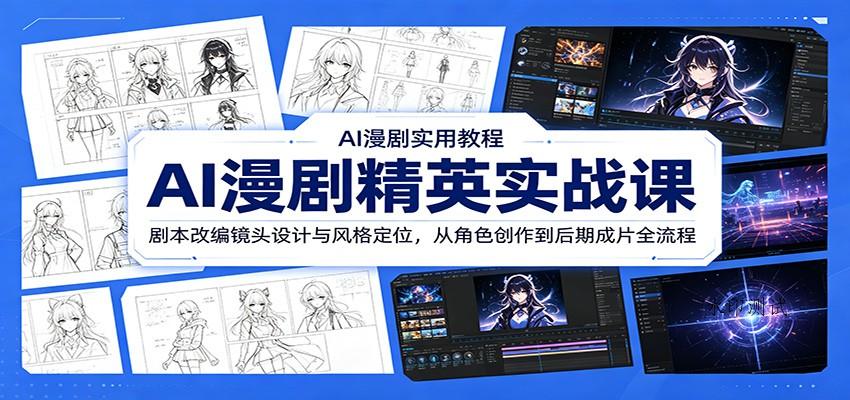 AI漫剧精英实战课:剧本改编镜头设计与风格定位,从角色创作到后期成片全流程-八方网创