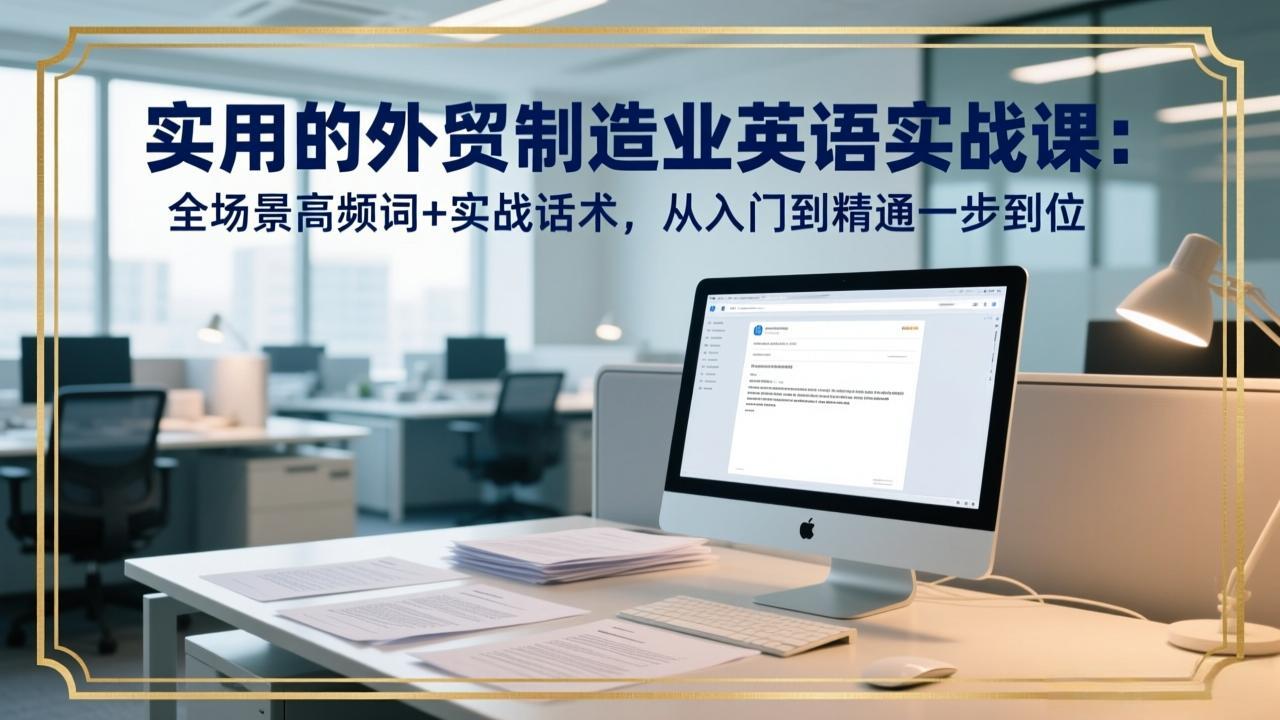 实用的外贸制造业英语实战课:全场景高频词+实战话术,从入门到精通一步到位-八方网创