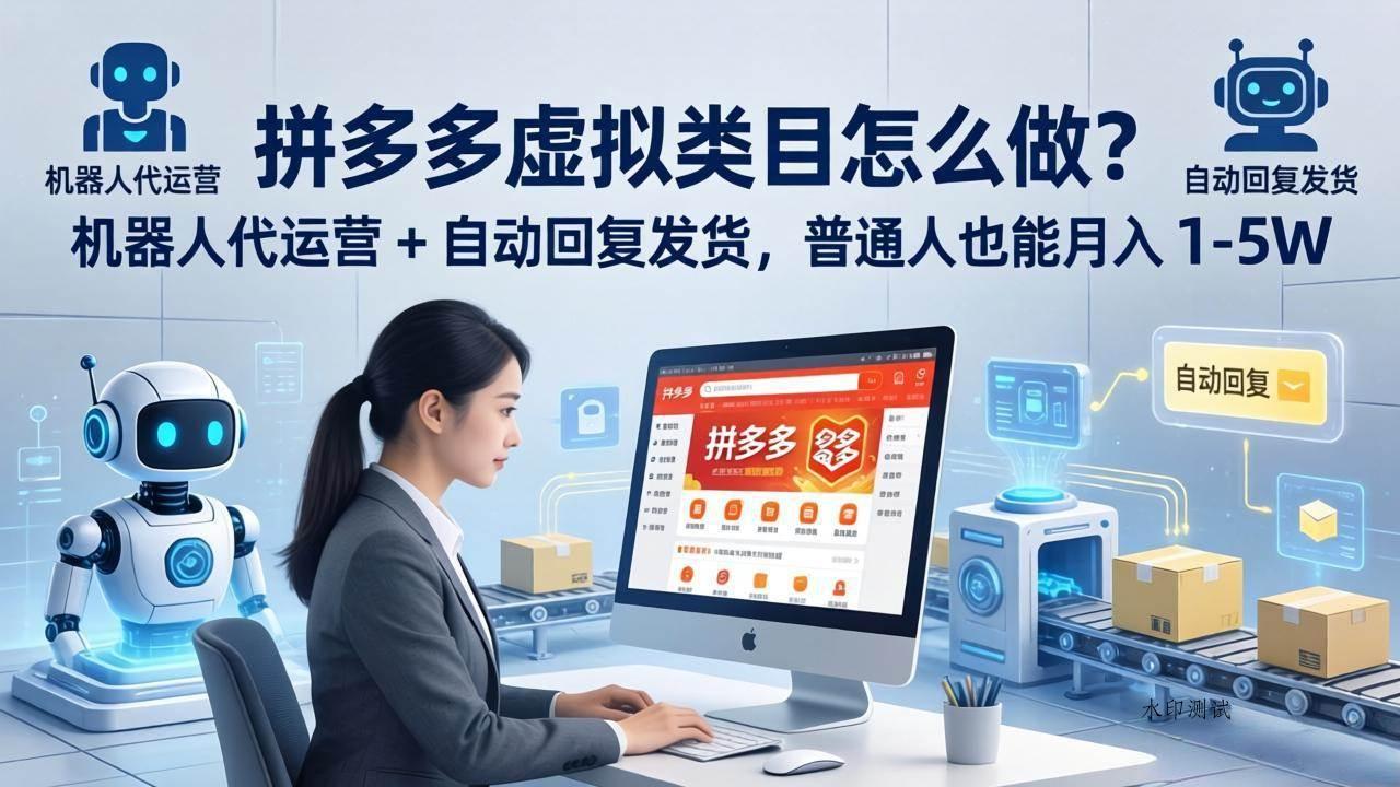 （18111期）拼多多虚拟类目怎么做？机器人代运营 + 自动回复发货，普通人也能月入 1-5W-八方网创