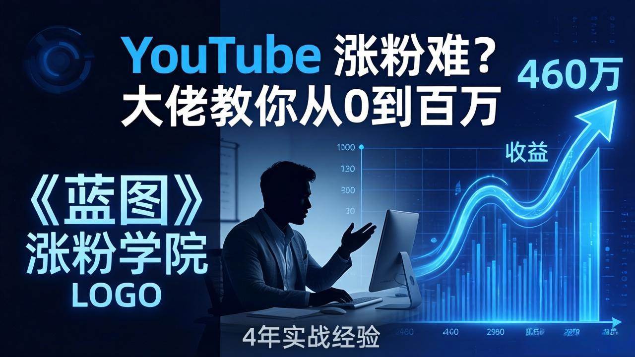 （17836期）YouTube 涨粉难？《蓝图涨粉学院》：4 年赚 460 万的大佬教策略，从0到百万有路径！-八方网创