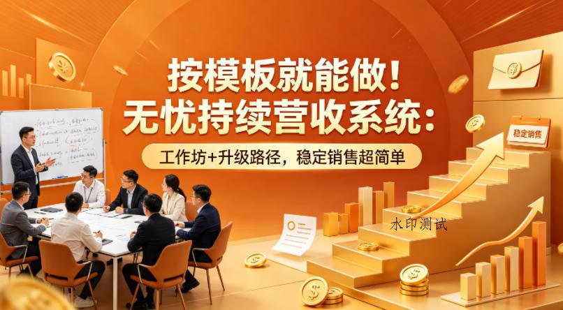 按模板就能做！无忧持续营收系统：工作坊+升级路径，稳定销售超简单【原创双语字幕】-八方网创