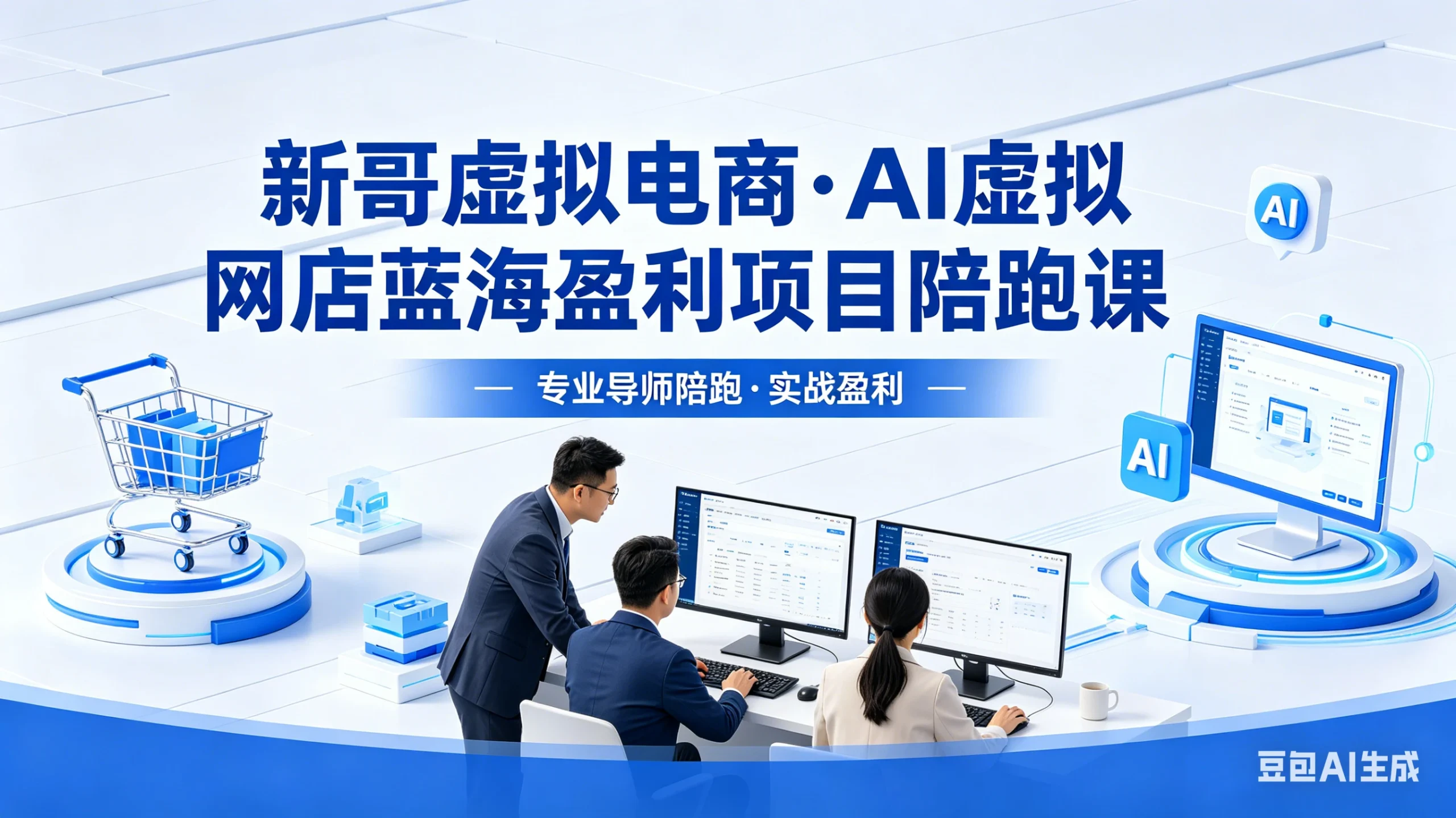 【精】新哥虚拟电商：AI虚拟网店蓝海盈利项目陪跑课，零货源开店运营全流程：选品+上架+发货+避坑+运营起店-八方网创