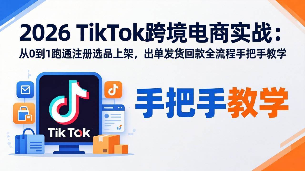 (17850期)2026TikTok跨境电商实战:从0到1跑通注册选品上架,出单发货回款全流程手把手教学 (17850期)2026TikTok跨境电商实战:从0到1跑通注册选品上架,出单发货回款全流程手把手教学