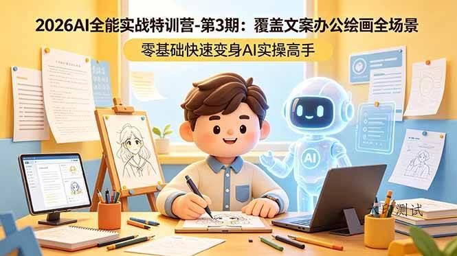 （18572期）2026AI全能实战特训营-第3期：覆盖文案办公绘画全场景 零基础快速变身AI实操高手-八方网创