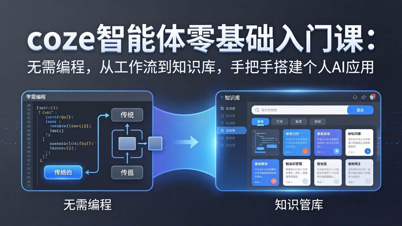 （17775期）coze智能体零基础入门课：无需编程，从工作流到知识库，手把手搭建个人AI应用-八方网创