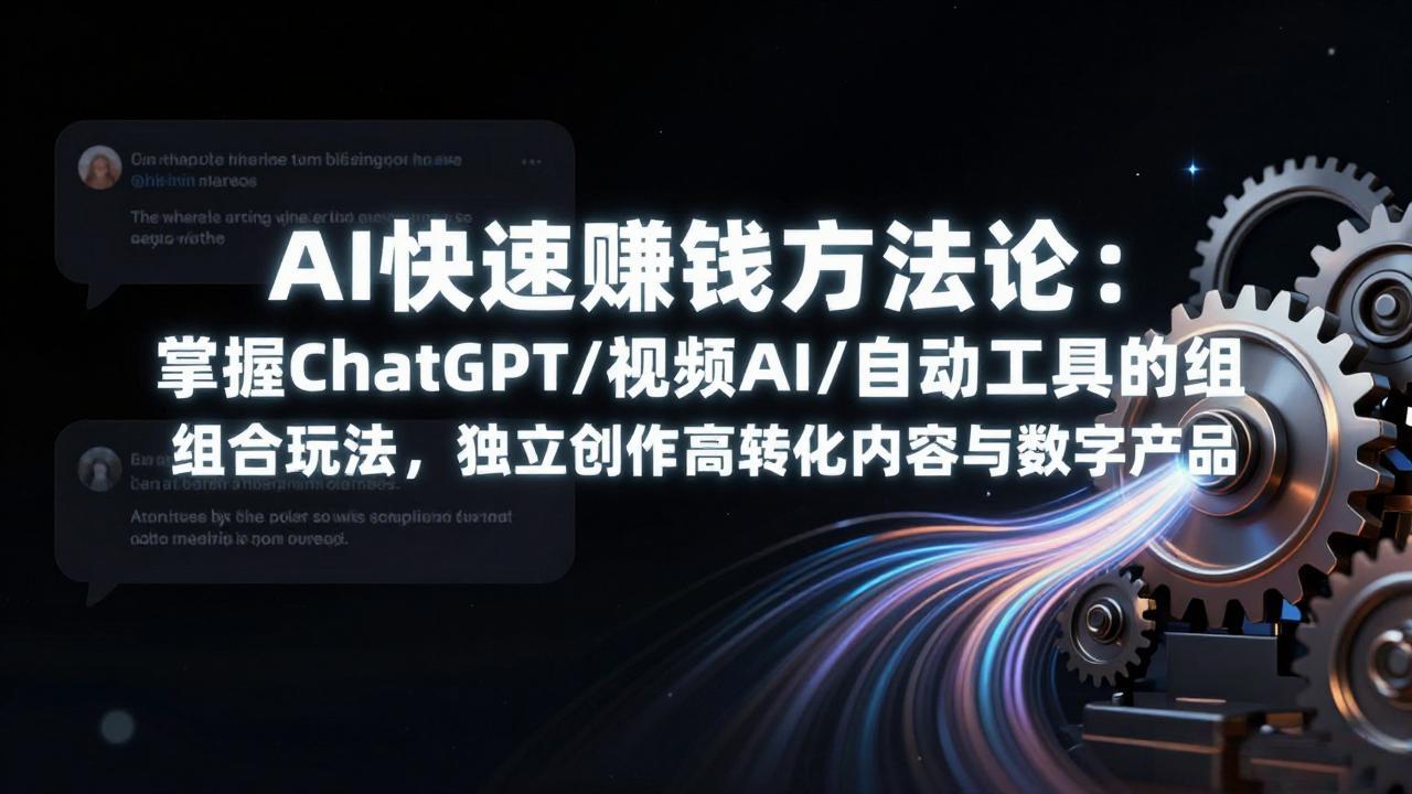 AI快速赚钱方法论:掌握ChatGPT/视频AI/自动化工具的组合玩法,独立创作高转化内容与数字产品 AI快速赚钱方法论:掌握ChatGPT/视频AI/自动化工具的组合玩法,独立创作高转化内容与数字产品