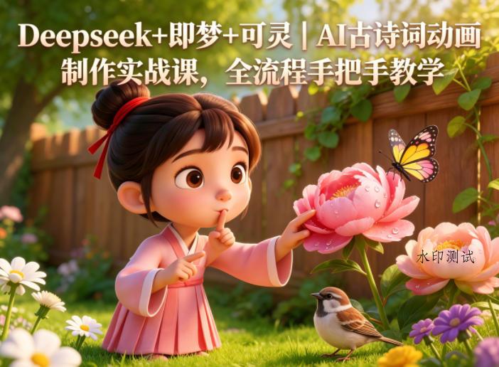 Deepseek+即梦+可灵｜AI古诗词动画制作实战课，全流程手把手教学-八方网创
