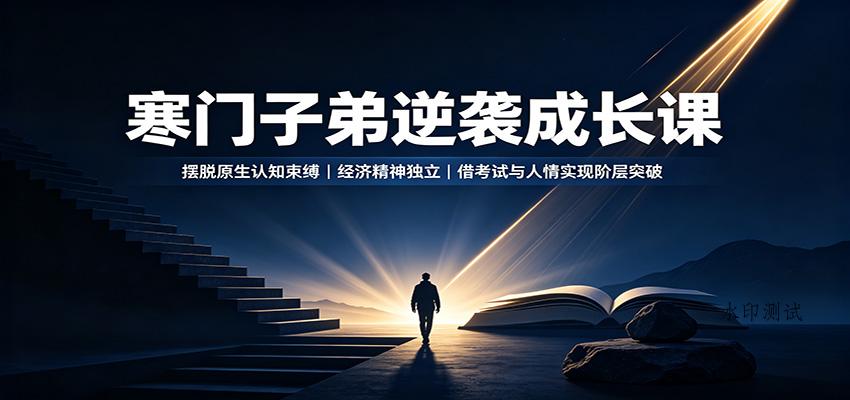 寒门子弟逆袭成长课:摆脱原生认知束缚,经济精神独立,借考试与人情实现阶层突破 寒门子弟逆袭成长课:摆脱原生认知束缚,经济精神独立,借考试与人情实现阶层突破
