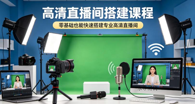 高清直播间搭建课程，零基础也能快速搭建专业高清直播间-八方网创