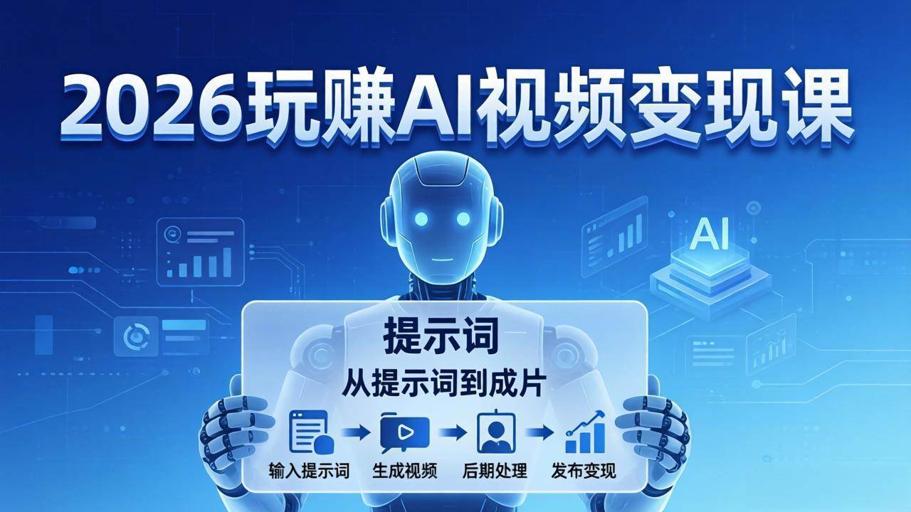 （17827期）2026玩赚AI视频变现课：掌握 AI 视频全流程技能，从提示词到成片高效产出-八方网创