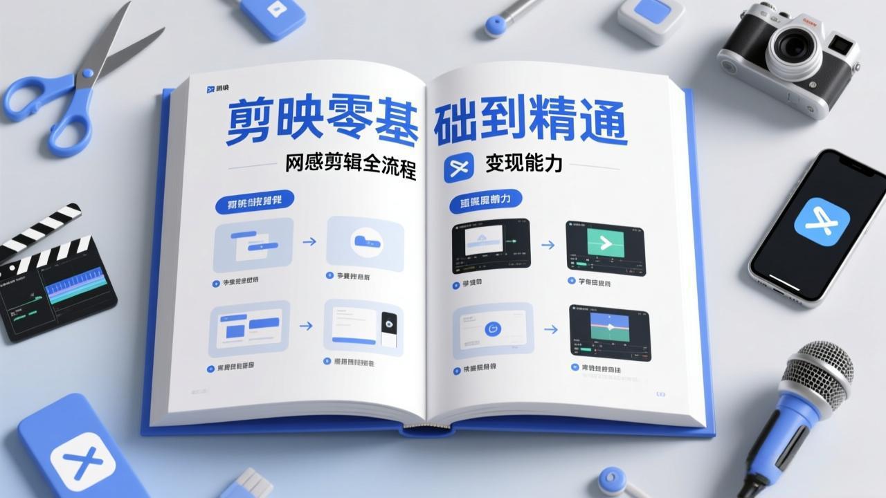 剪映零基础也能快速上手，从入门到精通掌握网感剪辑全流程，掌握能直接变现的剪辑能力-八方网创