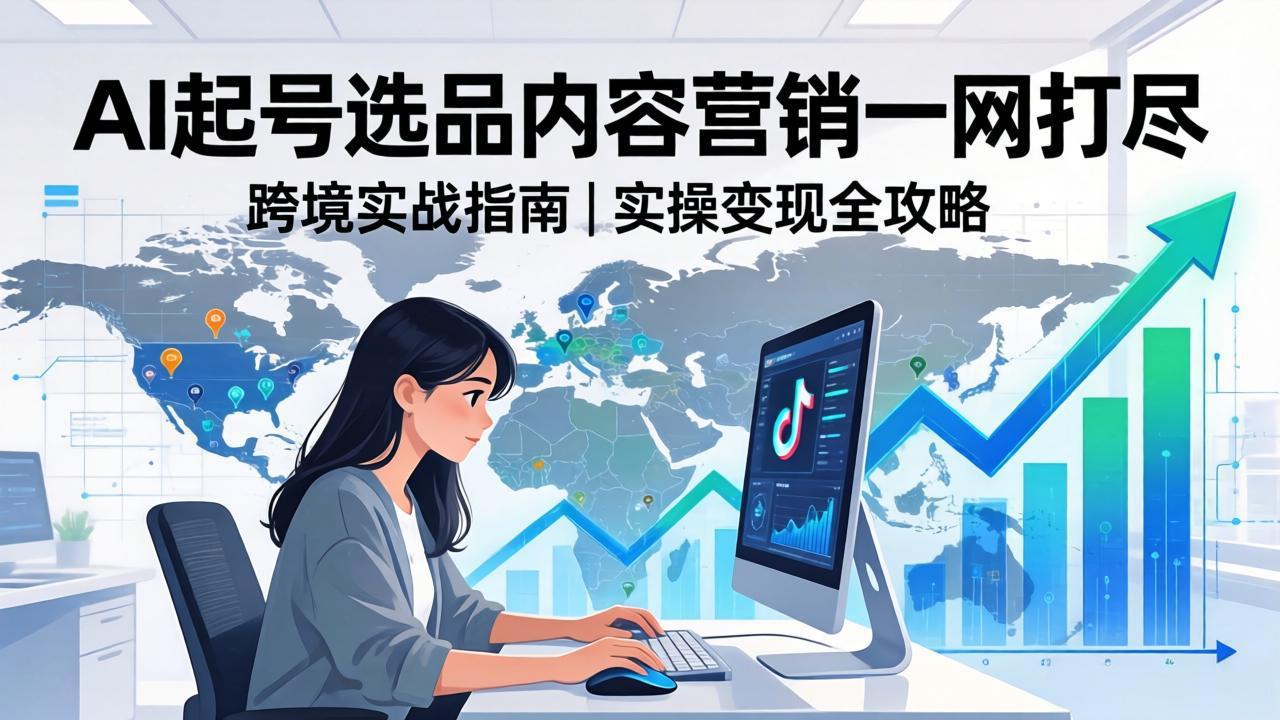 2026 TikTok 跨境AI实操：从零基础到变现全流程，AI起号选品内容营销一网打尽-八方网创