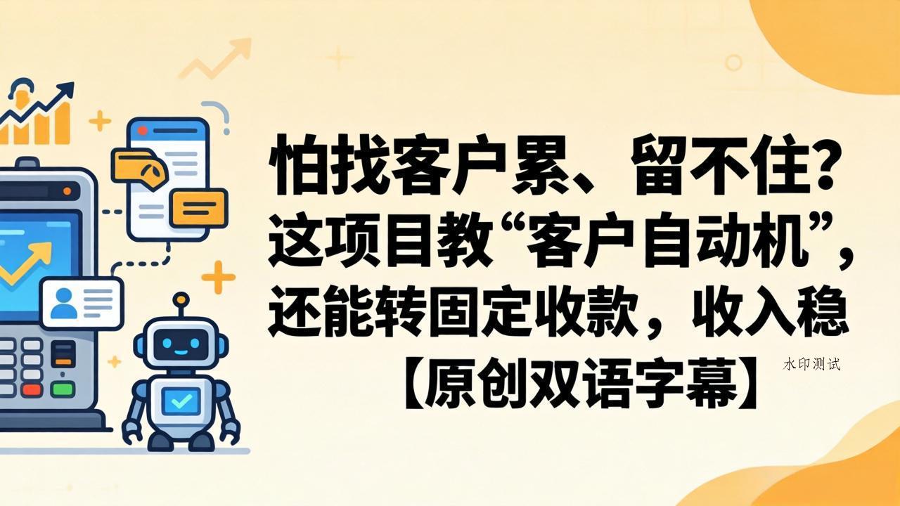 怕找客户累、留不住？这项目教 “客户自动机”，还能转固定收款，收入稳【原创双语字幕】-八方网创