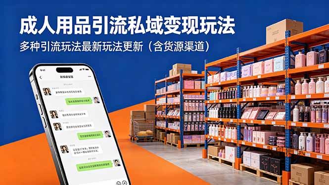 成人用品引流私域变现玩法，多种引流玩法最新玩法更新(含货源渠道-八方网创