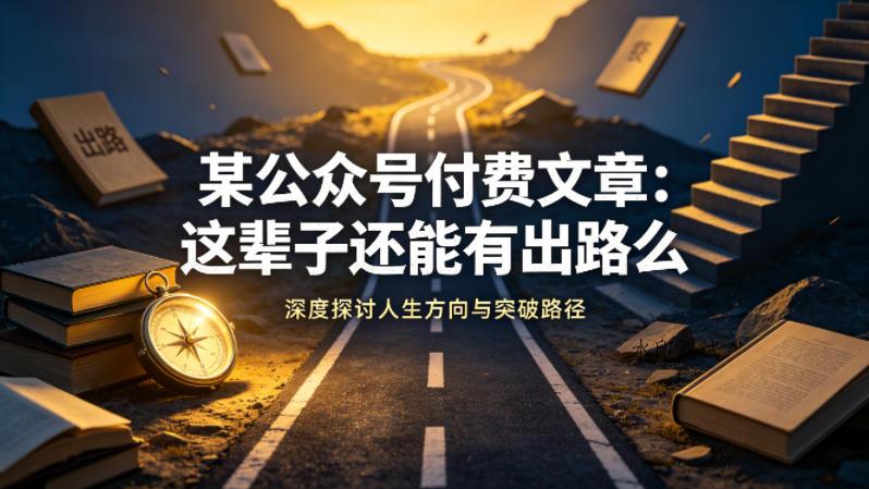 某公众号付费文章:这辈子还能有出路么-八方网创