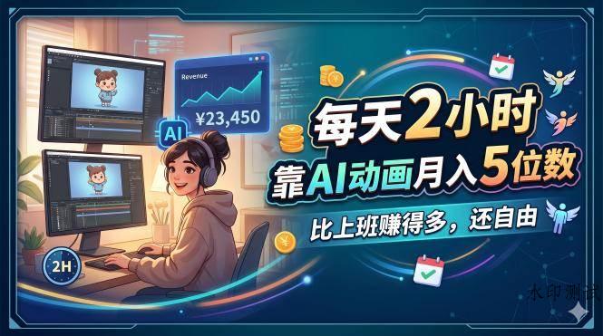 （18051期）每天 2 小时，靠 AI 动画月入 5 位数，比上班赚得多，还自由-八方网创