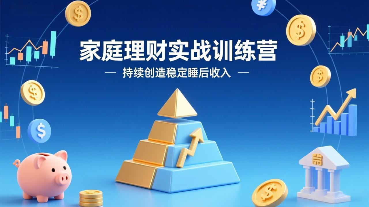 家庭理财实战训练营：从0到1建体系，三阶进阶层层递进，助你持续创造稳定睡后收入-八方网创