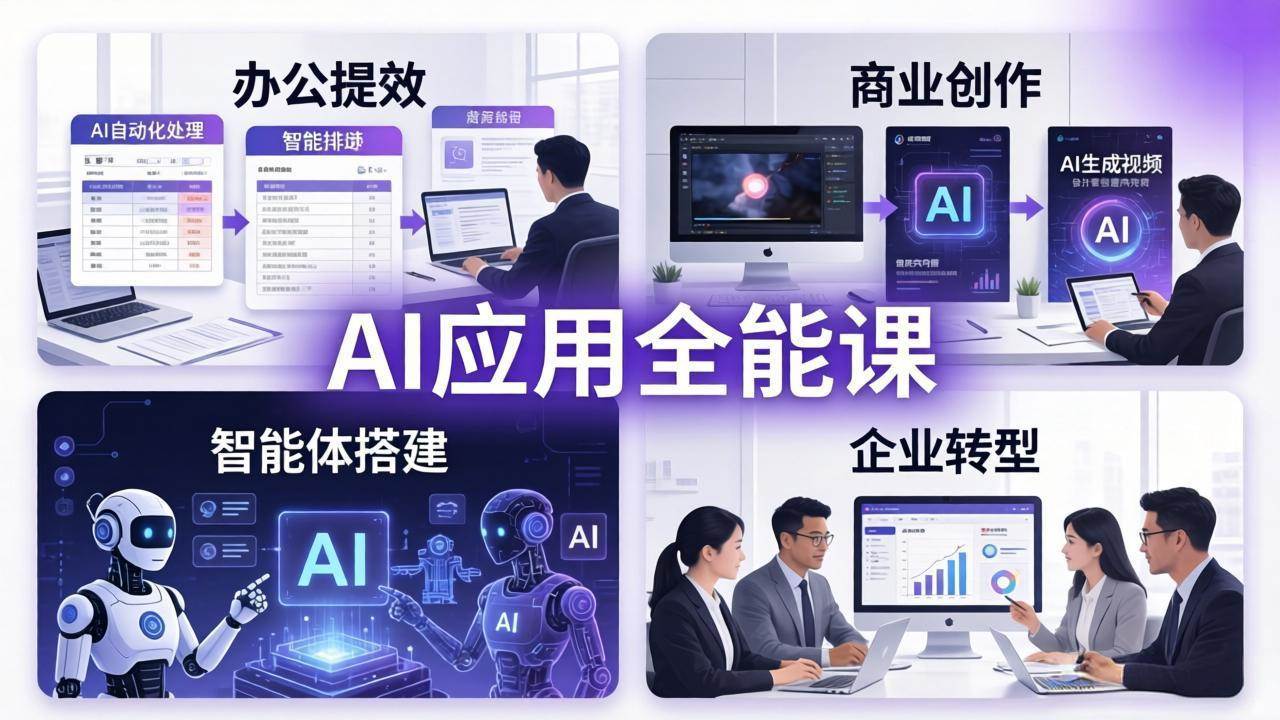 （18042期）AIGC 应用师全能课-更新：办公提效、商业创作、智能体搭建、企业转型，一站式学会AI应用-八方网创