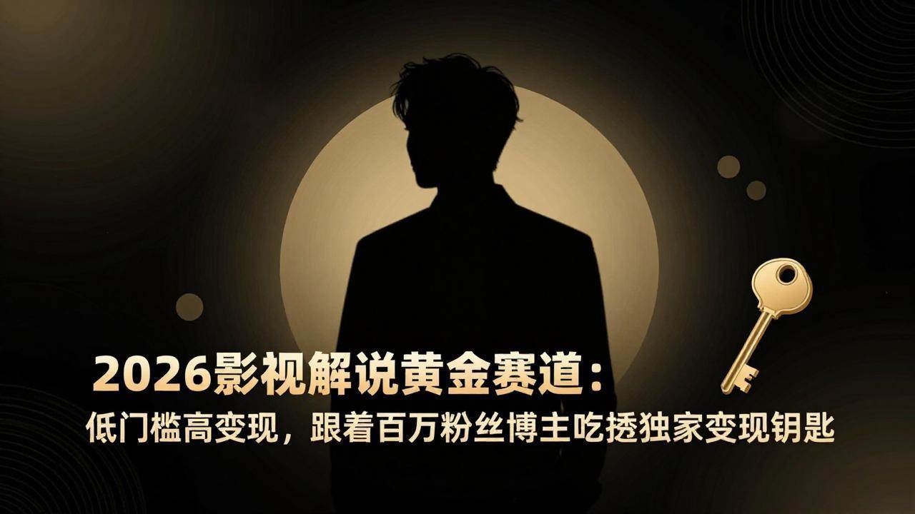 （17721期）2026影视解说黄金赛道：低门槛高变现，跟着百万粉丝博主吃透独家变现钥匙-八方网创