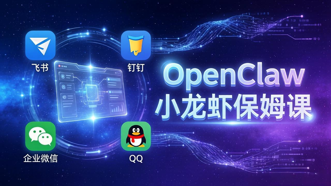 OpenClaw小龙虾保姆课： Windows/macOS/Linux/Docker全系统安装，飞书+钉钉+企业微信+QQ 全接入-八方网创