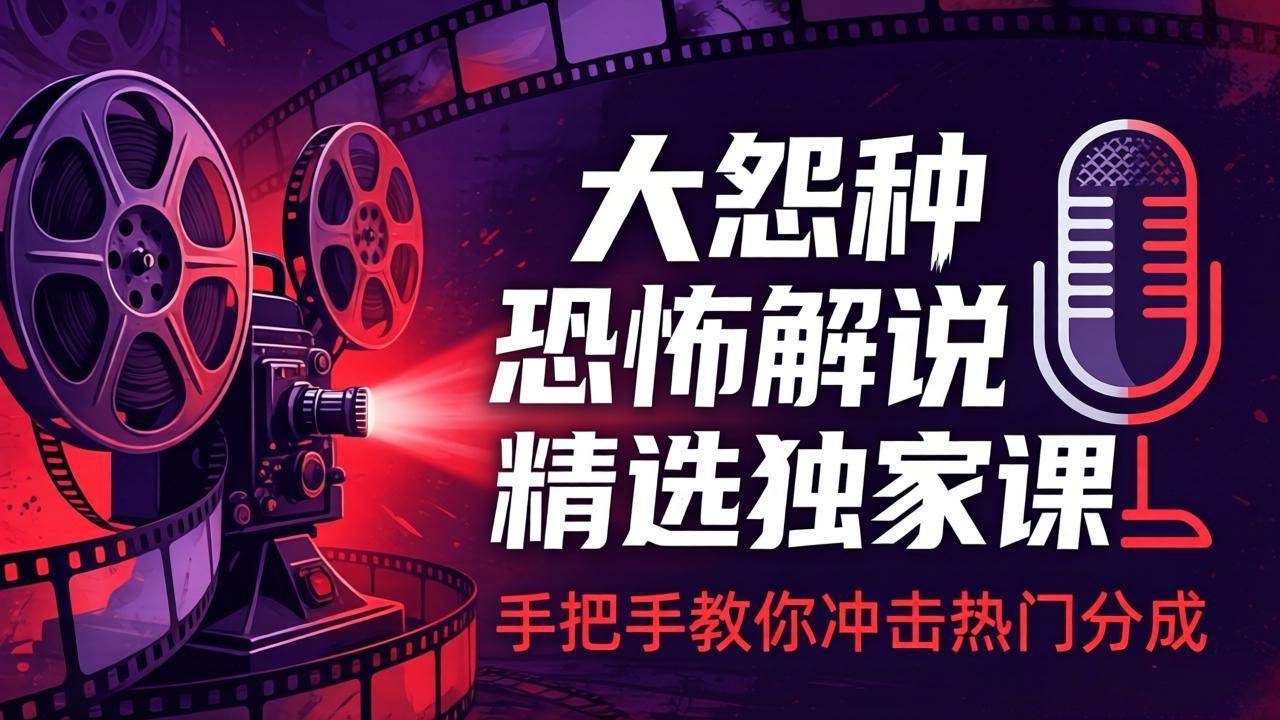 【精】大怨种恐怖解说精选独家课:电影下载+文案配音+片头封面,手把手教你冲击热门分成 【精】大怨种恐怖解说精选独家课:电影下载+文案配音+片头封面,手把手教你冲击热门分成