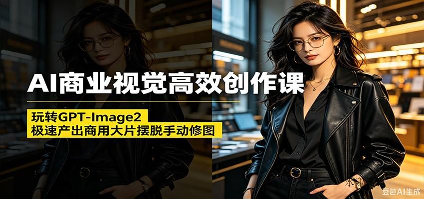 AI商业视觉高效创作课:玩转GPT-Image2,极速产出商用大片摆脱手动修图 AI商业视觉高效创作课:玩转GPT-Image2,极速产出商用大片摆脱手动修图