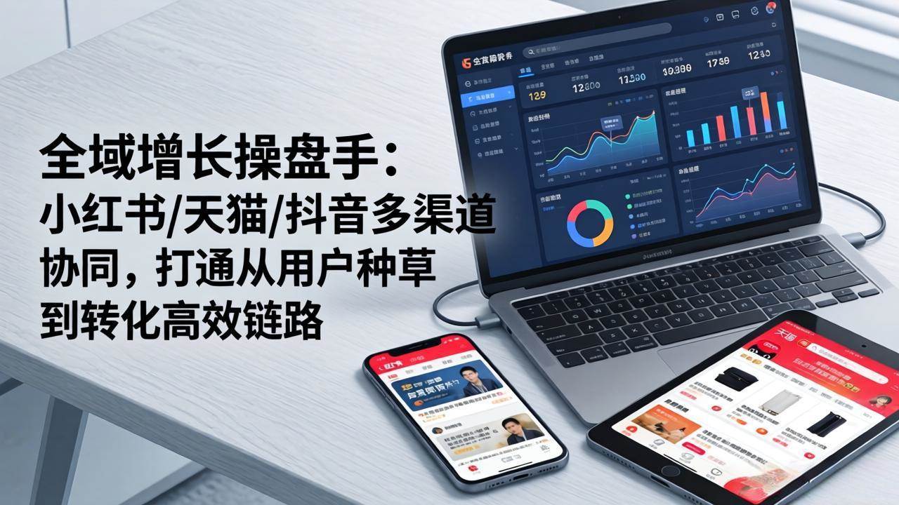 （17605期）全域增长操盘手：小红书/天猫/抖音多渠道协同，打通从用户种草到转化高效链路-八方网创