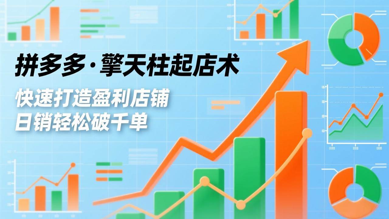 （17715期）拼多多·擎天柱起店术3.0(更新)，爆流布局、利润起飞、不断流，快速打造盈利店铺，日销破千单-八方网创