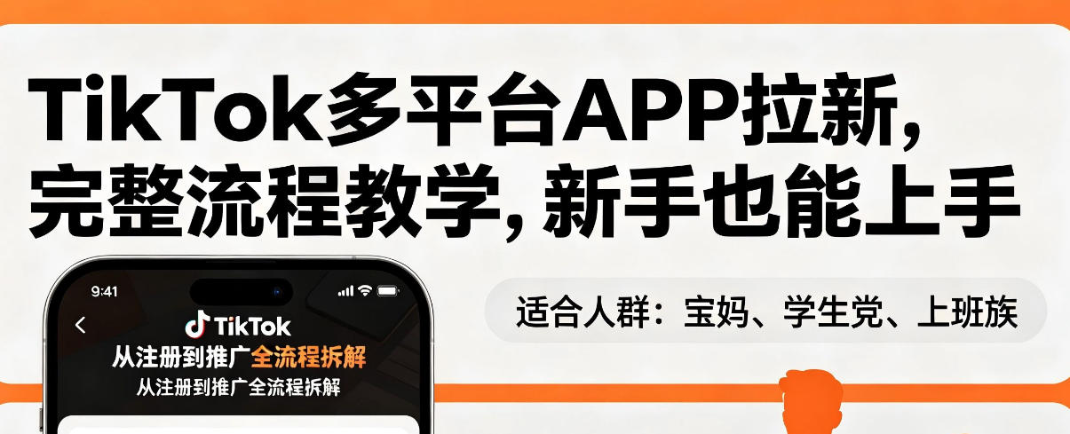 TikTok多平台APP拉新，完整流程教学，新手也能上手，轻松出海搞美金-八方网创