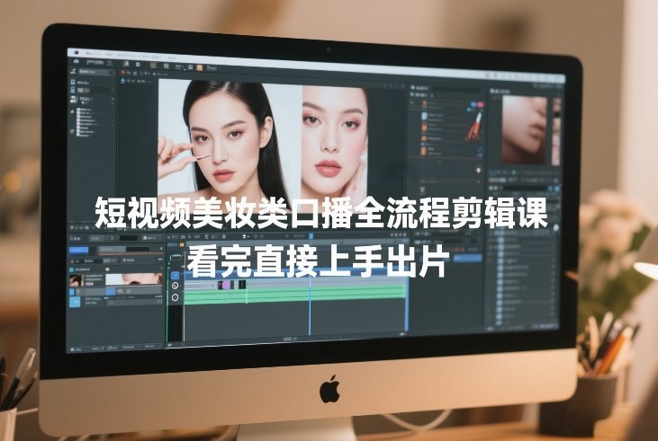 短视频美妆类口播全流程剪辑课,看完直接上手出片-八方网创
