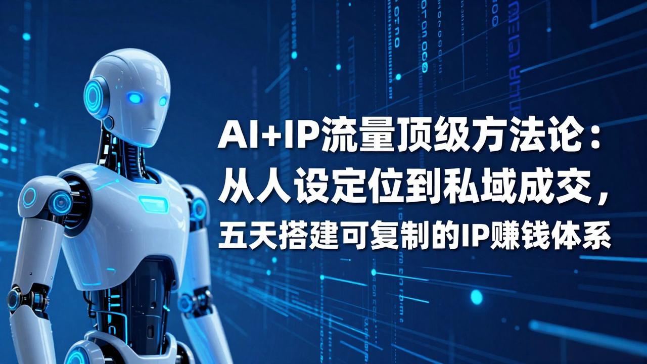 AI+IP顶级方法论：从人设定位到私域成交，五天搭建可复制的IP赚钱体系-八方网创
