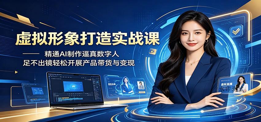 虚拟形象打造实战课：精通AI制作逼真数字人，足不出镜轻松开展产品带货与变现-八方网创