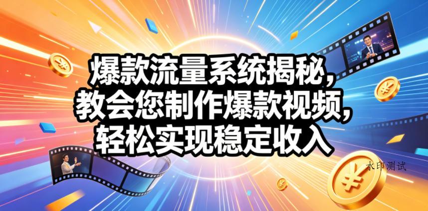 爆款流量系统揭秘，教会您制作爆款视频，轻松实现稳定收入【原创双语字幕】-八方网创