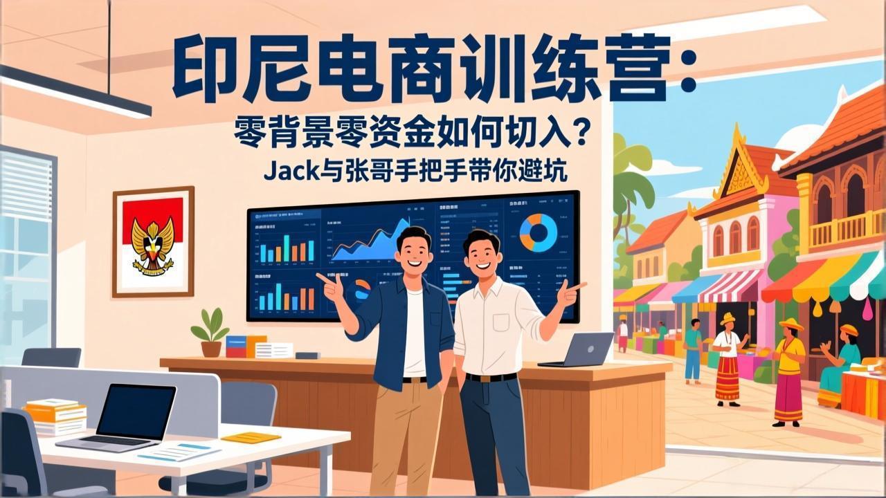 印尼电商训练营：零背景零资金如何切入？Jack与张哥手把手带你避坑-八方网创