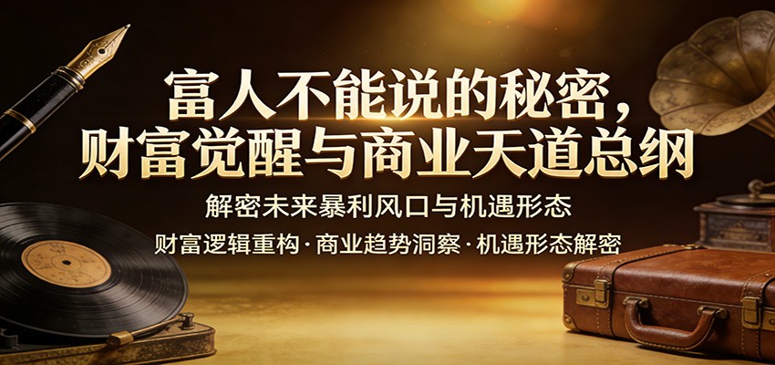 富人不能说的秘密,财富觉醒与商业天道总纲,解密未来暴利风口与机遇形态-八方网创